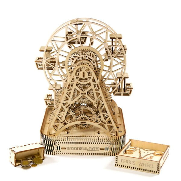 Drewniane puzzle 3D model drewniany do składania bez kleju dla dorosłych Diabelski Młyn Ferris Wheel