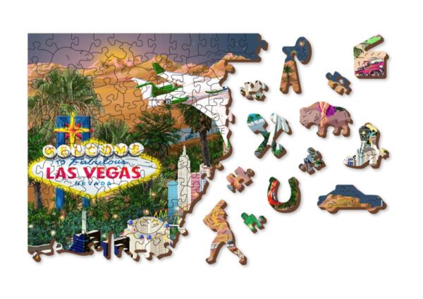 Drewniane puzzle dla dzieci Witamy w Las Vegas Welcome to Las Vegas 505 L model drewniany do składania