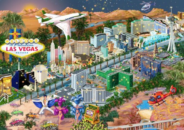 Drewniane puzzle dla dzieci Witamy w Las Vegas Welcome to Las Vegas 505 L model drewniany do składania