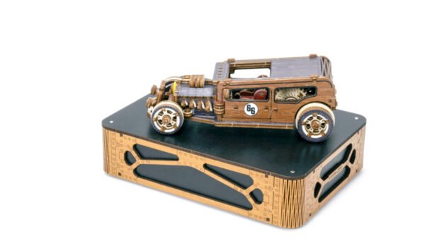 Drewniane puzzle 3D model drewniany do składania bez kleju dla dorosłych samochód Hot Rod - Limited Edition