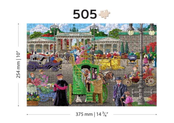 Drewniane puzzle dla dzieci z figurkami Plac Paryski w Berlinie Paris Square Berlin 505 L model drewniany do składania