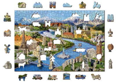 Puzzle z Figurkami Zabytki Świata World Landmarks 505 (Drewniane Pudełko) L puzzle 3D
