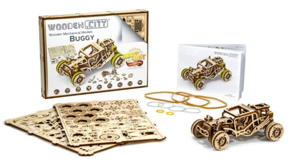 Drewniane puzzle 3D model drewniany do składania bez kleju dla dorosłych Samochód Buggy