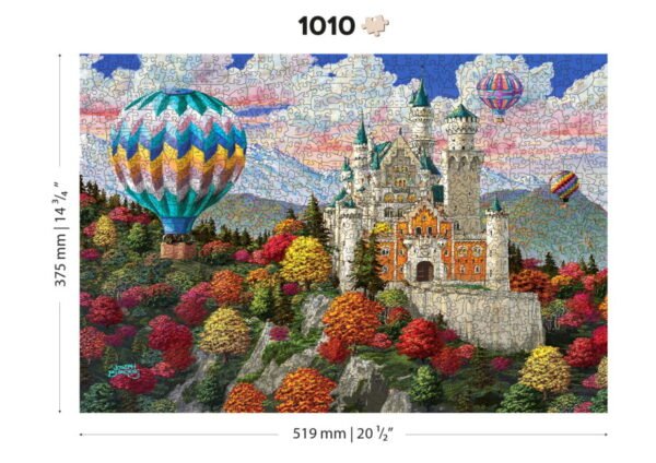 Drewniane puzzle dla dzieci z Figurkami Zamek The Neuschwanstein Castle 1010 XL model drewniany do składania