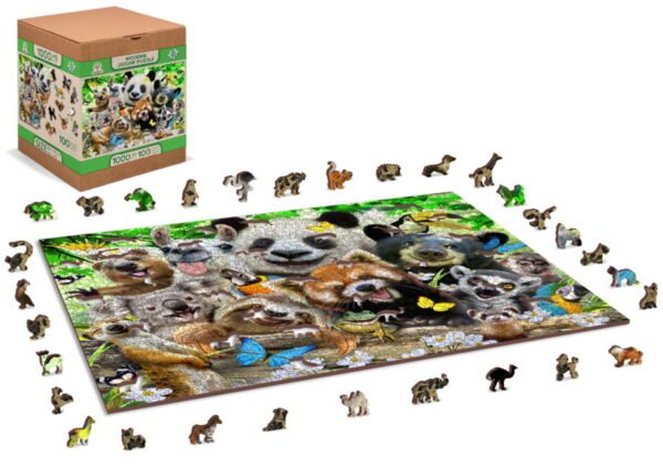 Drewniane puzzle z Figurkami Niedźwiedzi Raj Bear Paradise 1010 XL model drewniany do składania bez kleju