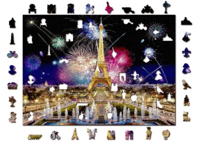 Puzzle z Figurkami Paryż Nocą Paris by Night 1010 (Drewniane Pudełko) XL puzzle 3D