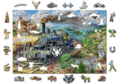 Puzzle z Figurkami Lokomotywa Railway 505 (Drewniane Pudełko) L puzzle 3D