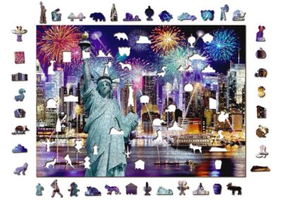 Puzzle z Figurkami Nowy Jork Nocą New York By Night 505 (Drewniane Pudełko) L puzzle 3D