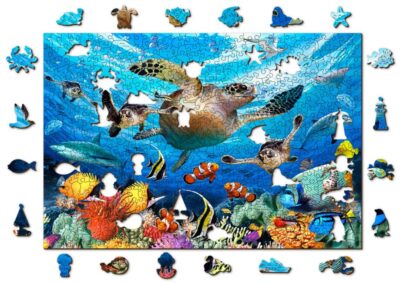 Puzzle z Figurkami Życie w Oceanie Ocean Life 505 (Drewniane Pudełko) L puzzle 3D