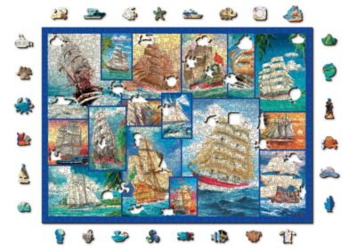 Puzzle z Figurkami Płynące Statki Sailing Ships 1010 (Drewniane Pudełko) XL puzzle 3D