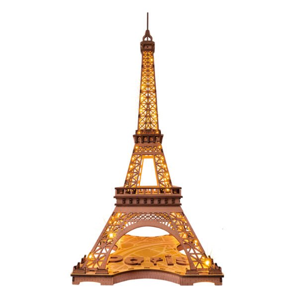 Drewniany model model do skladania puzzle 3D Nocna Wieża Eiffla Night of The Eiffel Tower 1