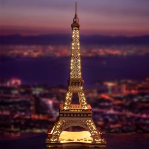 Drewniany model model do skladania puzzle 3D Nocna Wieża Eiffla Night of The Eiffel Tower 3