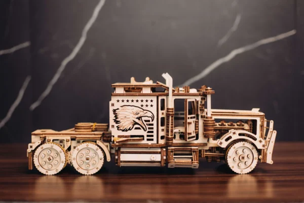 Drewniany model model do skladania puzzle 3D ciężarówka Big Rig 5