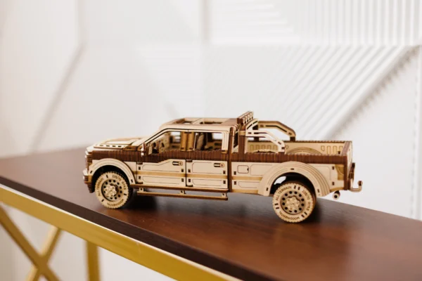 Drewniany model model do skladania puzzle 3D full-size pickup truck 2