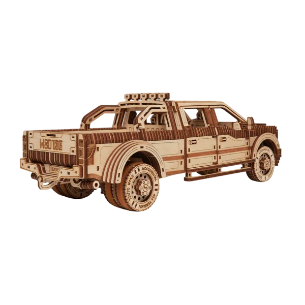 Drewniany model model do skladania puzzle 3D full-size pickup truck 4