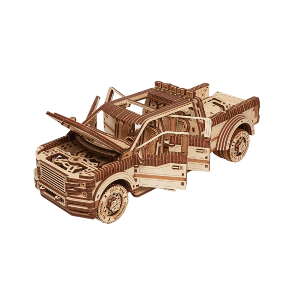 Drewniany model model do skladania puzzle 3D full-size pickup truck 6