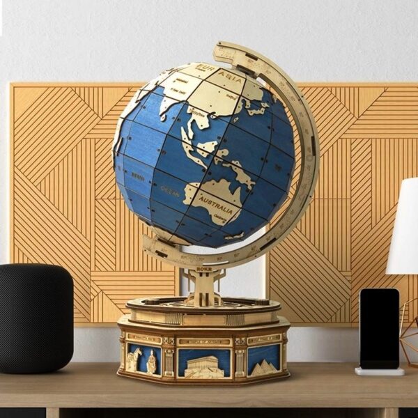 Drewniany model model do skladania puzzle 3D globus the globe robotime 5
