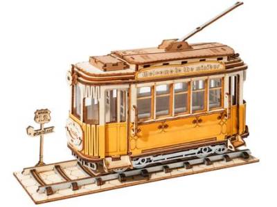 Drewniany model model do skladania puzzle 3D tramwaj