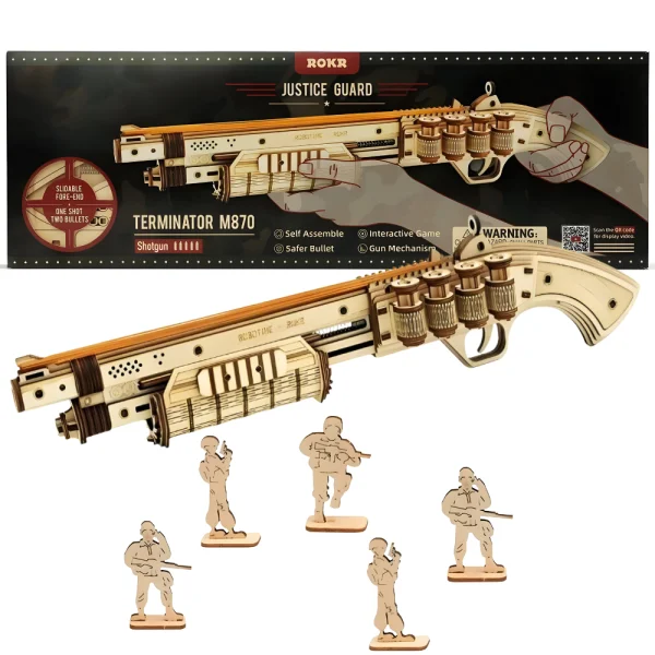 Drewniany model do skladania puzzle 3D Terminator M870 3