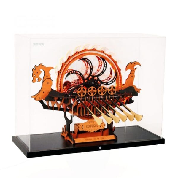 Drewniany model do składania puzzle 3D ROKR Viking Dragon Ship 6