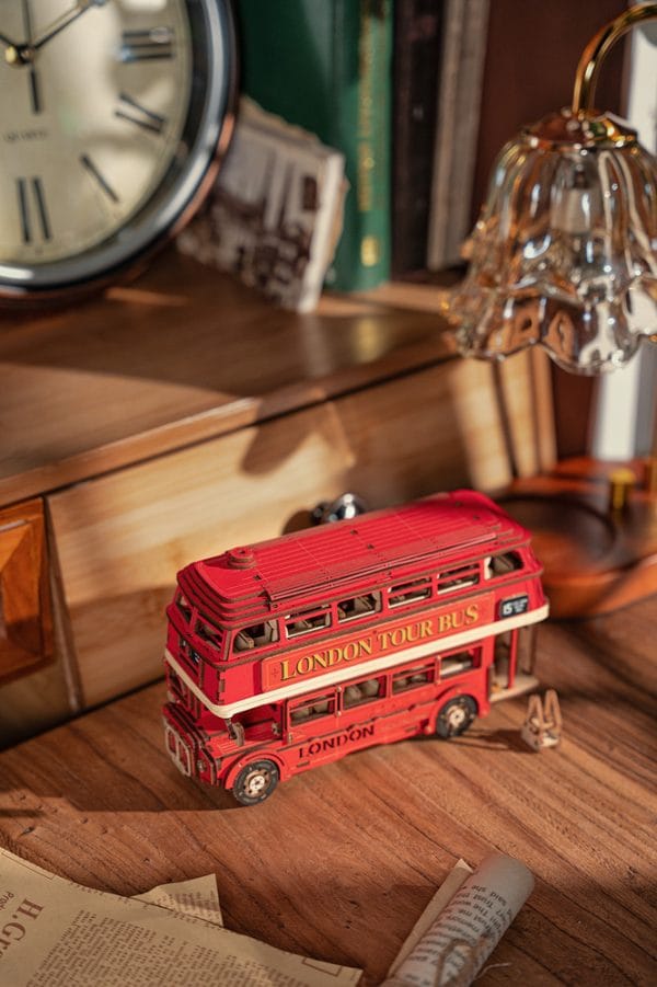 Drewniany model puzzle 3D Londyński autobus London Bus 3