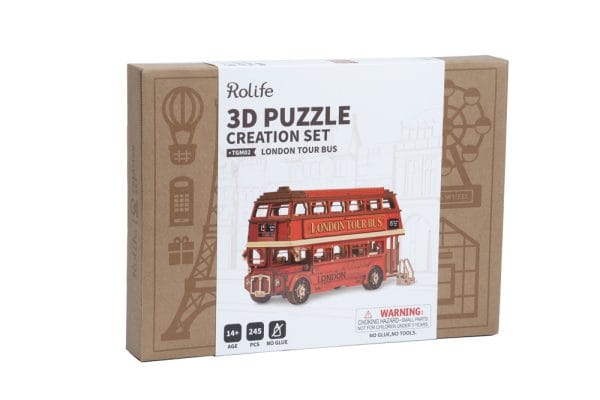 Drewniany model puzzle 3D Londyński autobus London Bus 7