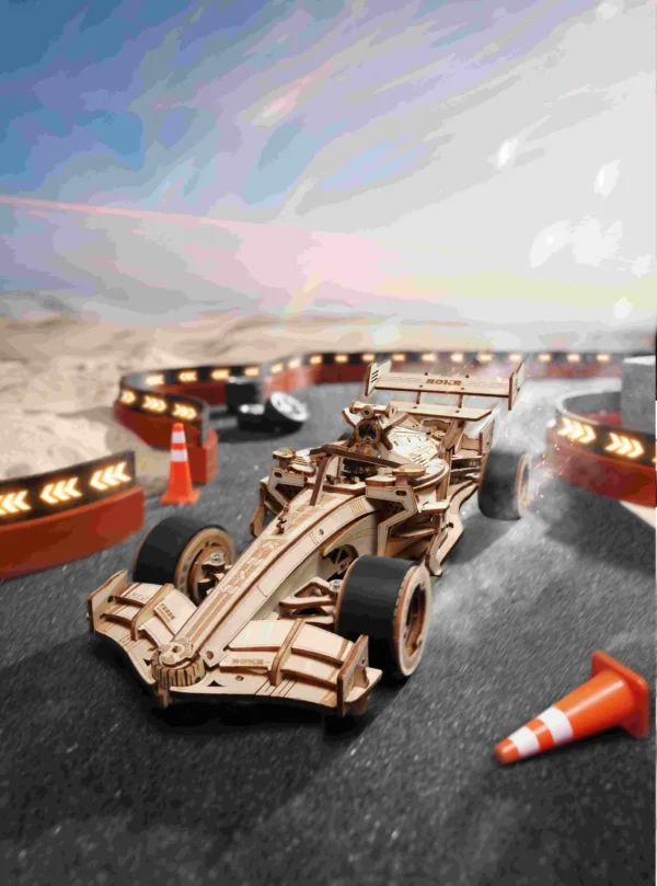 Formuła-1-Racing-Car-ROKR-Drewniane-Puzzle-3D-2