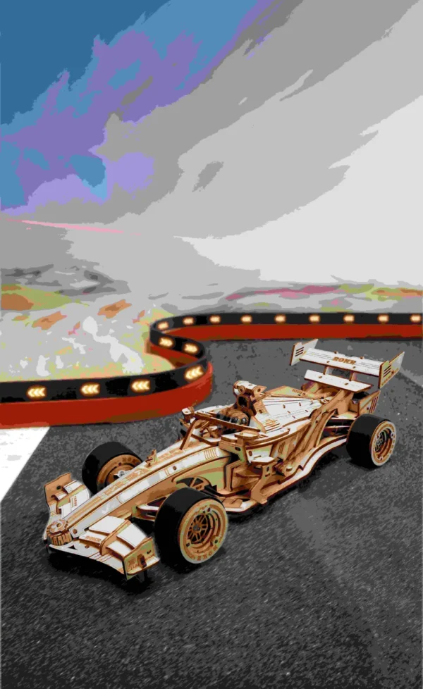 Formuła-1-Racing-Car-ROKR-Drewniane-Puzzle-3D-6