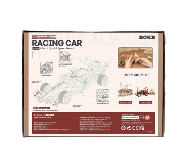 Formuła-1-Racing-Car-ROKR-Drewniane-Puzzle-3D-7