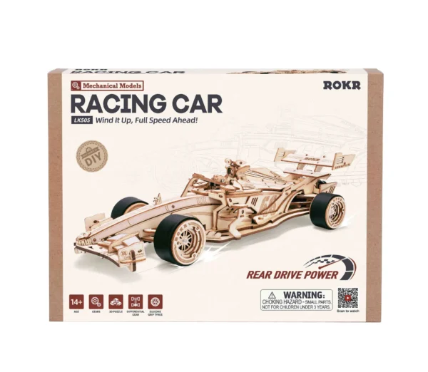 Formuła-1-Racing-Car-ROKR-Drewniane-Puzzle-3D-8